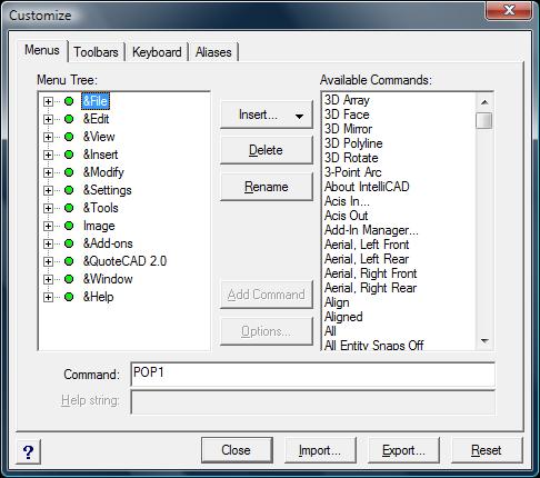 Menu Customization